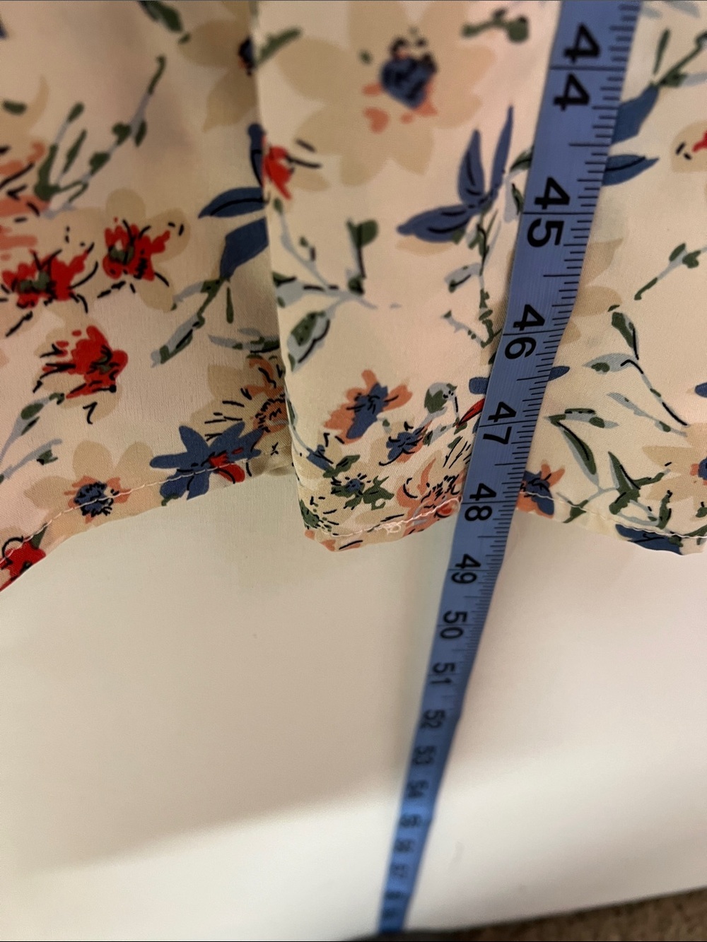 SHEIN Cream Floral Smocked Midi Dress with Pink and Blue Blossoms - Picture 10 of 10